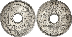 FRANCE
IIIe République (1870-1940). 25 centimes, Lindauer, souligné 1914, Paris. G.379 - F.170 ; Nickel - 5 g - 24 mm - 6 h
PCGS MS66 (36533684). Fleu...