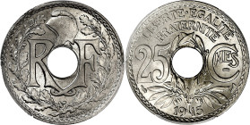 FRANCE
IIIe République (1870-1940). 25 centimes, Lindauer, souligné 1915, Paris. G.379 - F.170 ; Nickel - 5 g - 24 mm - 6 h
PCGS MS66 (36533688). Fleu...