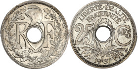 FRANCE
IIIe République (1870-1940). 25 centimes, Lindauer 1937, Paris. G.380 - F.171 ; Cupro-nickel - 5 g - 24 mm - 6 h
PCGS MS65+ (36564896). Fleur d...