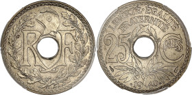 FRANCE
IIIe République (1870-1940). 25 centimes, Lindauer, avec points 1940, Paris. G.381 - F.172 ; Maillechort - 4 g - 24 mm - 6 h
PCGS MS66 (3653394...