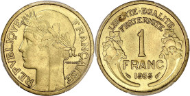 FRANCE
IIIe République (1870-1940). 1 franc, Morlon 1935, Paris. G.470 - F.219 ; Bronze-aluminium - 4 g - 23 mm - 6 h
PCGS MS66 (38773069). Très rare ...