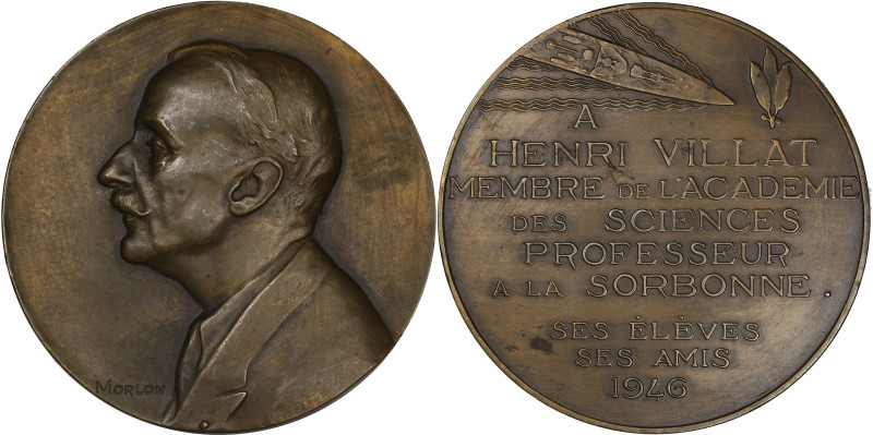 FRANCE
IVe République (1947-1958). Médaille, Henri Villat, Membre de l’Académie,...