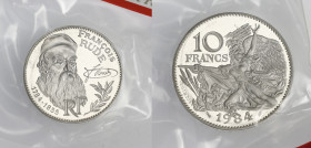 FRANCE
Ve République (1958 à nos jours). Piéfort de 10 francs François Rude en argent 1984, Paris. GEM.190.P2 ; Argent - 22,8 g - 26 mm - 6 h
Sous sce...