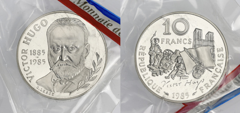 FRANCE
Ve République (1958 à nos jours). Piéfort de 10 francs Victor Hugo en arg...