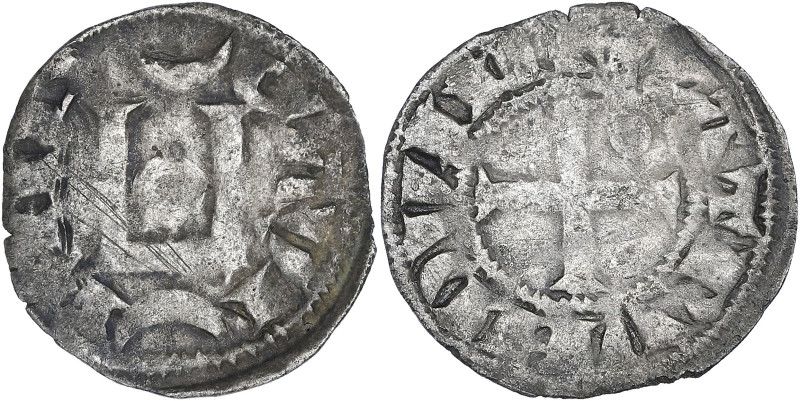 FRANCE / FÉODALES
Châteaudun (Vicomté de), Geoffroy VI (1198-1250). Denier au ch...