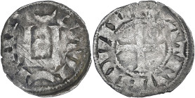 FRANCE / FÉODALES
Châteaudun (Vicomté de), Geoffroy VI (1198-1250). Denier au châtel 1220-1230, Châteaudun. Bd.253 - PA.1865 ; Billon - 1,06 g - 19 mm...