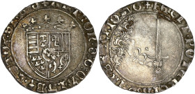 FRANCE / FÉODALES
Lorraine (duché de), Antoine Ier (1508-1544). Double gros de trois gros ou plaque ND, Nancy. Bd.1505 - Flon 81 ; Argent - 2,93 g - 2...
