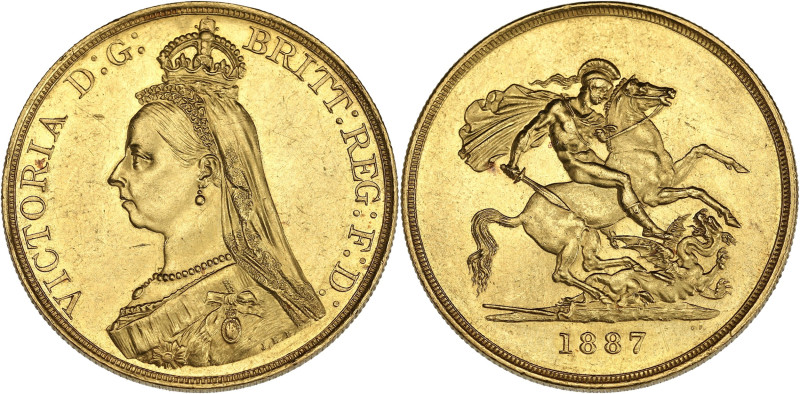 GRANDE-BRETAGNE
Victoria (1837-1901). 5 livres (5 pounds), jubilé de la Reine 18...