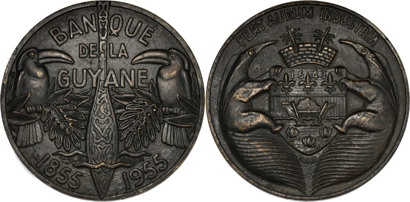 GUYANE
IVe République (1947-1958). Médaille, centenaire de la Banque de la Guyan...