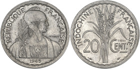INDOCHINE
Gouvernement provisoire de la République française (1944-1946). Essai de 20 centimes 1945, Paris. Lec.250 ; Aluminium - 2,22 g - 27 mm - 6 h...
