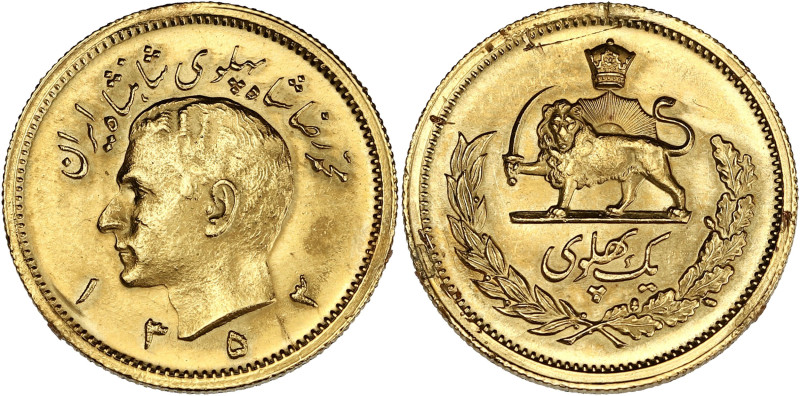 IRAN
Mohammad Reza Pahlavi (1941-1979). Pahlavi SH 1353 (1974). Fr.101 ; Or - 8,...