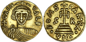 ITALIE
Bénévent (principauté de), Grimoald III (788-806). Solidus, comme duc avec Charlemagne ND (788-792). MEC.I - - BM.70 - Fr.103 ; Or - 3,64 g - 2...
