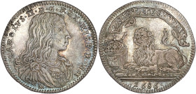 ITALIE
Naples et Sicile, Charles II d’Espagne (1674-1700). Carlin d’argent (carlino) 1686. KM.107 ; Argent - 2,76 g - 22 mm - 12 h
Beau TTB.