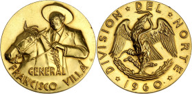 MEXIQUE
République fédérale (depuis 1917). Médaille d’or, Général Francisco Villa, division del norte 1960. Or - 42,91 g - 40 mm - 12 h
Superbe à Fleu...