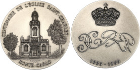 MONACO
Rainier III (1949-2005). Médaille d’argent, centenaire de l’église Saint-Charles à Monte-Carlo 1983, Paris. Argent - 218,5 g - 72 mm - 12 h
En ...