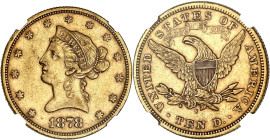 USA
République fédérale des États-Unis d’Amérique (1776-à nos jours). 10 dollars Liberty 1878, S, San Francisco. Fr.160 ; Or - 27 mm - 6 h
NGC AU 55 (...