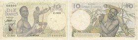 BILLET
Afrique Occidentale. 10 francs type 1946, SPECIMEN ND (1946-1948). K.183a - P.37s ;
Rousseurs. TTB.