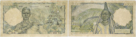 BILLET
Afrique Occidentale. 1000 francs type 1945, SPECIMEN ND (1945-1946). K.200a - P.42s ;
Très rare. Manque de papier au niveau de “MILLE FRANCS” s...