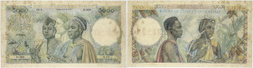 BILLET
Afrique Occidentale. 5000 francs type 1946, SPECIMEN ND (1947). K.203a - P.43s ;
Très rare. Rousseurs. Déchirure importante en bas à gauche sur...