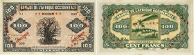 BILLET
Afrique Occidentale. 100 francs type 1942, SPECIMEN 1942. K.176a - P.31s ;
Très rare. Rousseurs. Splendide.