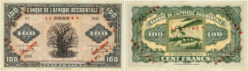 BILLET
Afrique Occidentale. 100 francs type 1942, SPECIMEN 1942. K.176a - P.31s ;
Très rare. Rousseurs. Splendide.