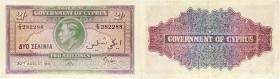 BILLET
Chypre. 2 shillings 30-08-1941. P.21 ;
PCGS Very Fine 30 Details (38117538). TB à TTB.