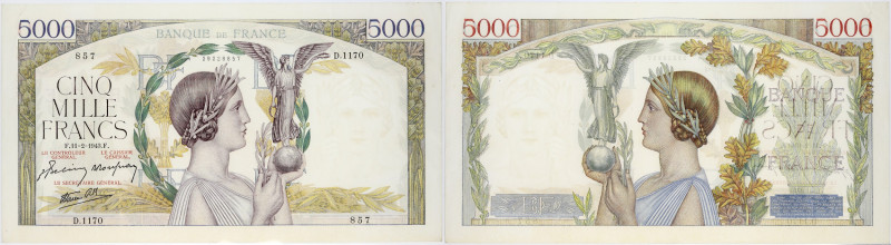 BILLET
France. 5000 francs Victoire 11-2-1943. F.46.47 - P.97d ;
PCGS Choice EF ...