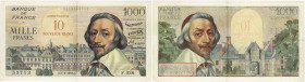 BILLET
France. 10 NF sur 1000 francs Richelieu, surchargé 7-3-1957. F.53.1 - P.138 ;
TTB.