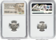 MACEDONIAN KINGDOM. Alexander III the Great (336-323 BC). AR drachm (16mm, 12h). NGC Choice XF. Early posthumous issue of Miletus, ca. 323-319 BC. Hea...