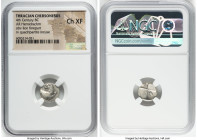 THRACE. Chersonesus. Ca. 4th century BC. AR hemidrachm (13mm). NGC Choice XF. Persic standard, ca. 480-350 BC. Forepart of lion right, head reverted /...