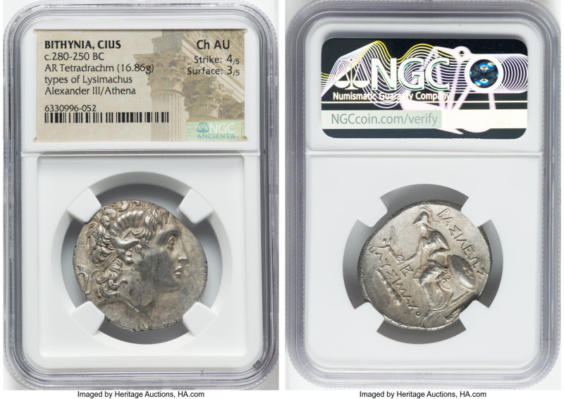 BITHYNIA. Cius. Ca. 280-250 BC. AR tetradrachm (30mm, 16.86 gm, 11h). NGC Choice...