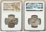PAMPHYLIA. Aspendus. Ca. 212-181 BC. AR tetradrachm (29mm, 16.98 gm, 12h). NGC Choice XF 4/5 - 5/5, die shift. In the name and types of Alexander III ...