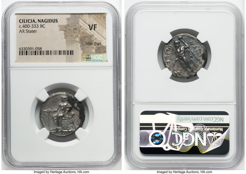 CILICIA. Nagidus. Ca. 400-333 BC. AR stater (23mm, 5h). NGC VF, edge chips. Aphr...