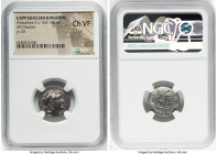 CAPPADOCIAN KINGDOM. Ariarathes V (ca. 163-130 BC). AR drachm (18mm, 12h). NGC Choice VF. Eusebeia under Mount Argaeus, dated Year 33 (130/29 BC). Dia...