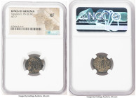 ARMENIAN KINGDOM. Tigranes II the Great (ca. 95-56 BC). AE dichalkon (17mm, 12h). NGC XF. Tigranocerta, ca. 80-68 BC. Diademed and draped bust of Tigr...