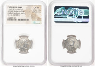 PHOENICIA. Tyre. Ca. 126/5 BC-AD 65/6. AR half-shekel (20mm, 6.16 gm, 12h). NGC Choice VF 4/5 - 3/5. Dated Civic Year 146 (AD 20/1). Laureate head of ...