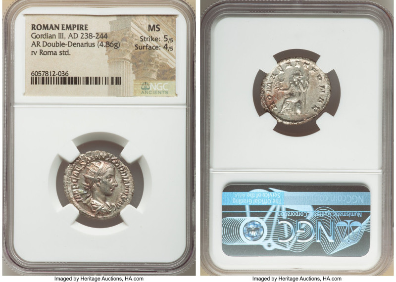 Gordian III, as Augustus (AD 238-244). AR antoninianus (21mm, 4.86 gm, 6h). NGC ...