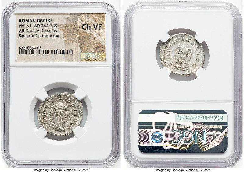 ANCIENT LOTS. Mixed. Lot of two (2) AR issues. NGC Choice Fine-Choice VF, banker...