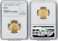 Victoria gold Sovereign 1867-SYDNEY MS61 NGC, Sydney mint, KM4, Fr-10. From the Mac and Rob Woodside Collection HID09801242017 © 2022 Heritage Auction...