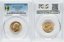 George V gold Sovereign 1921-P MS62 PCGS, Perth mint, KM29, S-4001, Fr-40. HID09801242017 © 2022 Heritage Auctions | All Rights Reserved