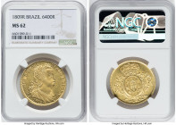 João Prince Regent gold 6400 Reis 1809-R MS62 NGC, Rio de Janeiro mint, KM236.1, LMB-559. From the Mac and Rob Woodside Collection HID09801242017 © 20...