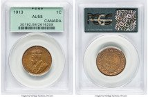 George V 3-Piece Lot of Certified Cents AU58 PCGS, Ottawa mint, KM21. Lot includes (2) 1913 and (1) 1912. HID09801242017 © 2022 Heritage Auctions | Al...