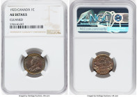 George V Pair of Certified Cents NGC, 1) Cent 1923 - AU Details (Cleaned) 2) Cent 1925 - UNC Details (Environmental Damage) Ottawa mint, KM28. HID0980...