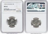 George V 5 Cents 1933 MS62 NGC, Royal Canadian mint, KM29. HID09801242017 © 2022 Heritage Auctions | All Rights Reserved