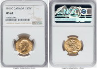 George V gold Sovereign 1911-C MS64 NGC, Ottawa mint, KM20, S-3997. From the Mac and Rob Woodside Collection HID09801242017 © 2022 Heritage Auctions |...