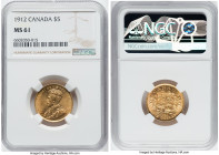 George V gold 5 Dollars 1912 MS61 NGC, Ottawa mint, KM26, Fr-4. From the Mac and Rob Woodside Collection HID09801242017 © 2022 Heritage Auctions | All...