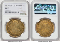 Ferdinand VII gold 8 Escudos 1817 P-FM AU53 NGC, Popayan mint, KM66.2, Fr-61. From the Mac and Rob Woodside Collection HID09801242017 © 2022 Heritage ...