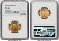 Republic gold 5 Pesos 1916 MS63 NGC, Philadelphia mint, KM19, Fr-4. HID09801242017 © 2022 Heritage Auctions | All Rights Reserved