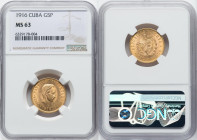 Republic gold 5 Pesos 1916 MS63 NGC, Philadelphia mint, KM19, Fr-4. HID09801242017 © 2022 Heritage Auctions | All Rights Reserved