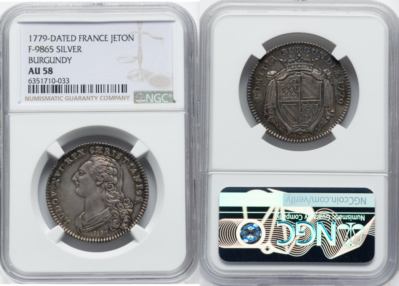 Louis XVI silver "Comitia Burgundiae" Jeton 1779-Dated AU58 NGC, Burgundy. Feuar...